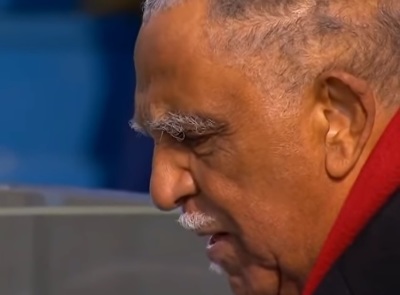 The Reverend Joseph E. Lowery, a distinguished civil rights movement leader, praying the benediction at the presidential Inauguration of Barack Obama on Jan. 20, 2009. 