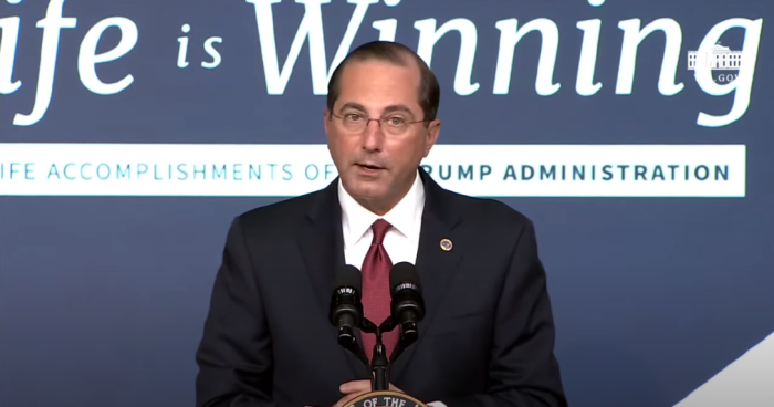 Secretary of Health and Human Services Alex Azar speaks at a White House event, 'Life is Winning: Celebrating 4 Years of Pro-Life Accomplishments,' Dec. 16, 2020.
