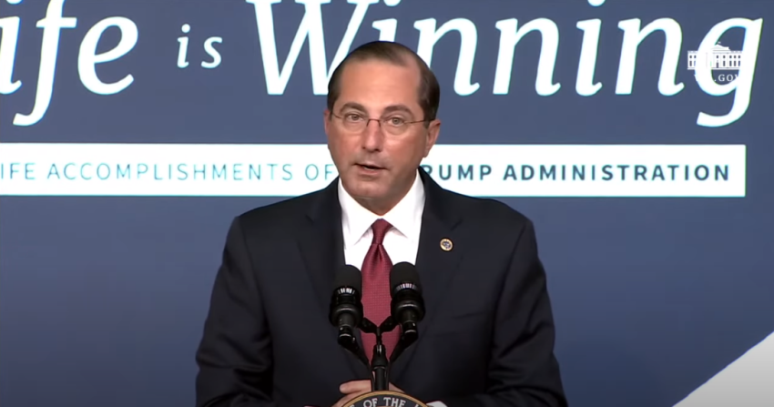 Secretary of Health and Human Services Alex Azar speaks at a White House event, 'Life is Winning: Celebrating 4 Years of Pro-Life Accomplishments,' Dec. 16, 2020.
