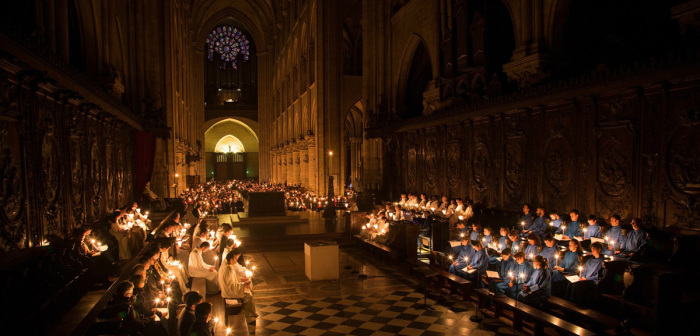 Christmas Eve at the Notre-Dame de Paris Cathedral. (photo courtesy of the Sacred Music of Notre-Dame de Paris)