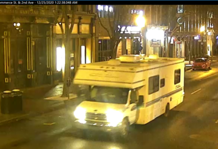 An image of the RV that exploded on 2nd Ave in Nashville on Dec. 25, 2020.