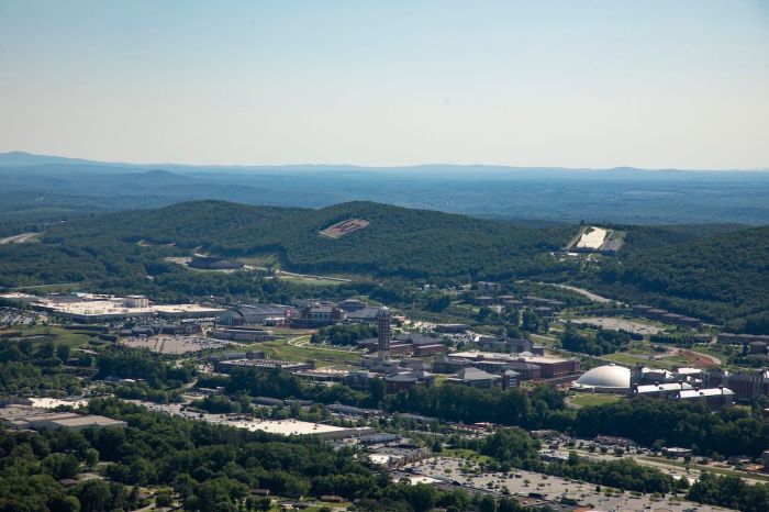 Aerial view of Liberty University in Virginia