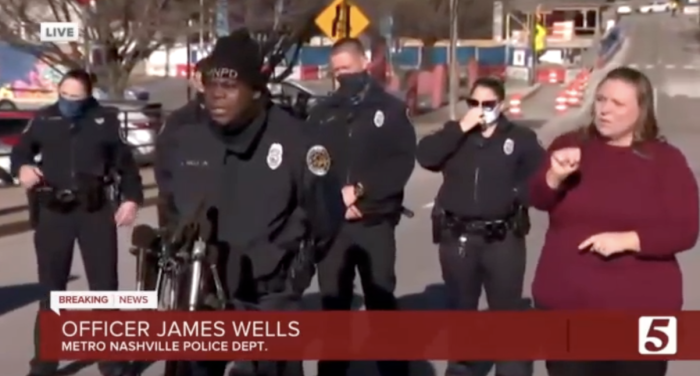 Officer James Wells recounts the events of the Christmas morning bombing in Nashville, Tennessee, on December 25, 2020. 