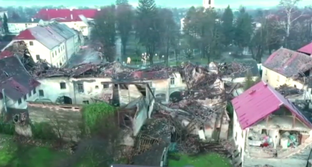 Drone footage captures the aftermath of an earthquake in Croatia on Dec. 29, 2020.