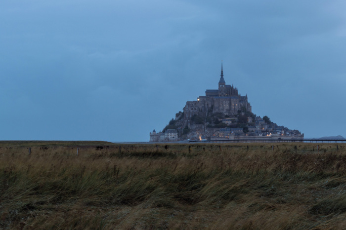 Early morning at Mont-Saint-Michel in Normandy, France. 