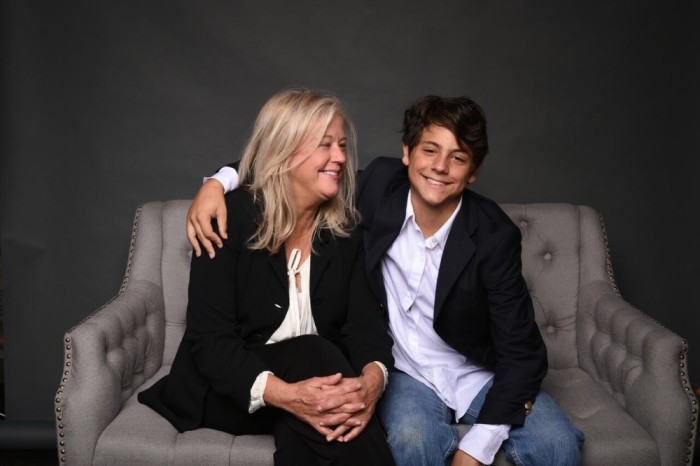 Joye Booher and her son, Caleb, in 2018. 