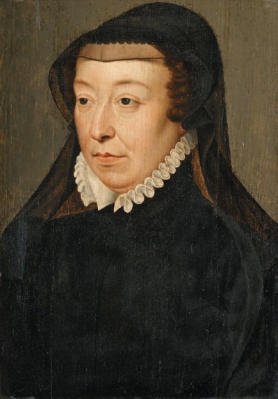 Catherine de’ Medici (1519-1589), an Italian noblewoman who served as queen consort and regent of France. 