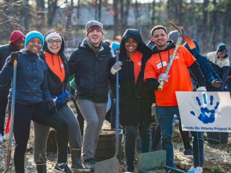 Volunteers with Hands On Atlanta participating in the 2020 Martin Luther King, Jr. Day of Service.