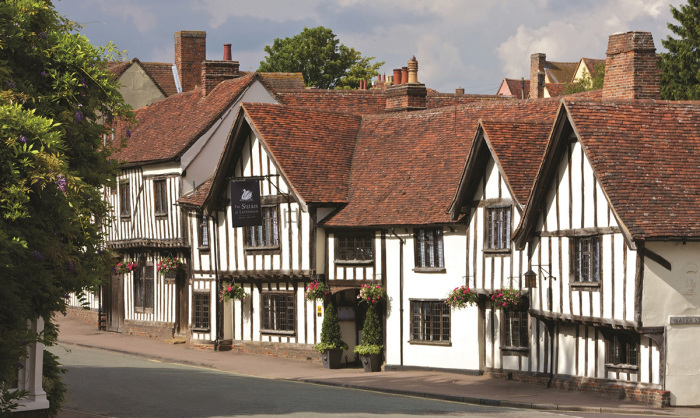 The Swan at Lavenham Hotel & Spa occupies a timber-framed building from the 15th century. 