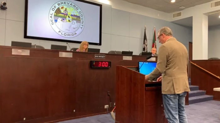 David Williamson of the Central Florida Freethought Community delivers a secular invocation at the public meeting of the Brevard County Board of Commissioners on the morning of Tuesday, Jan. 26, 2021. 