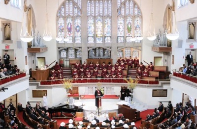 Abyssinian Baptist Church of Harlem, New York, a historically African American congregation whose history goes back to the early 19th century. 