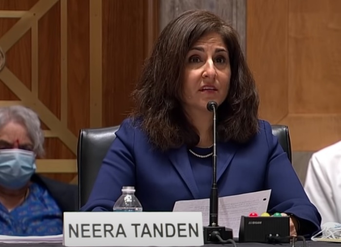 White House Office of Budget and Management director nominee Neera Tanden testifies before the U.S. Senate on Feb. 9, 2021 in Washington, D.C. 