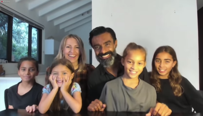 New Hillsong NYC pastors, Chrishan and Danielle Jeyaratnam and their four daughters.