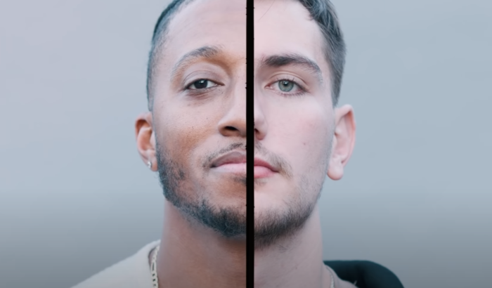 Side by side photo of Lecrae and Hulvey from the music video 'Reasons', 2021