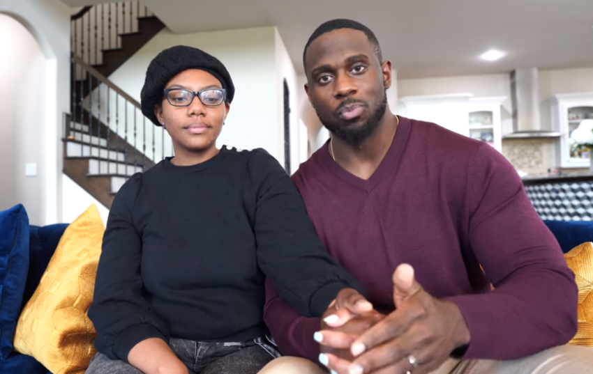 Christian relationship guru Derek Jackson (R) and his wife Da'Naia.