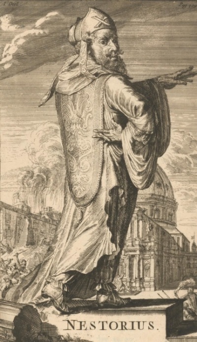 A seventeenth century image of fifth century bishop Nestorius (386-451), who was labeled a heretic for his teachings on the nature of Jesus Christ. 