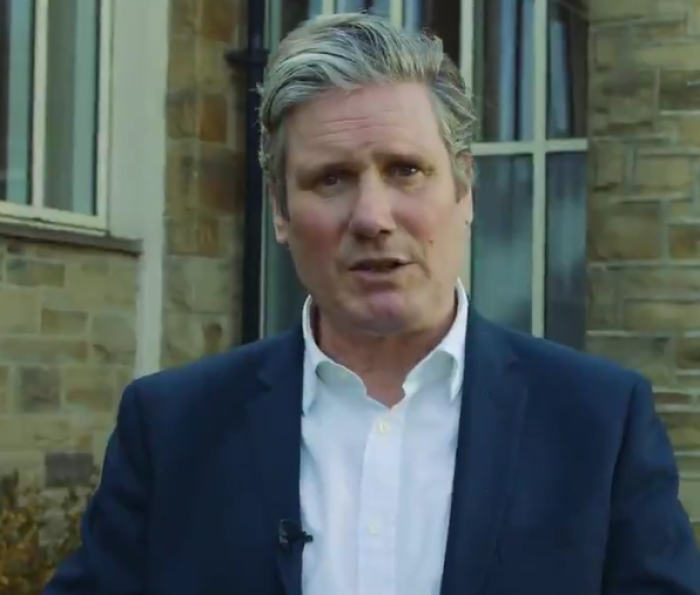 Keir Starmer, the leader of the United Kingdom's Labour Party, delivers an Easter message on his Twitter account on April 2, 2021. 