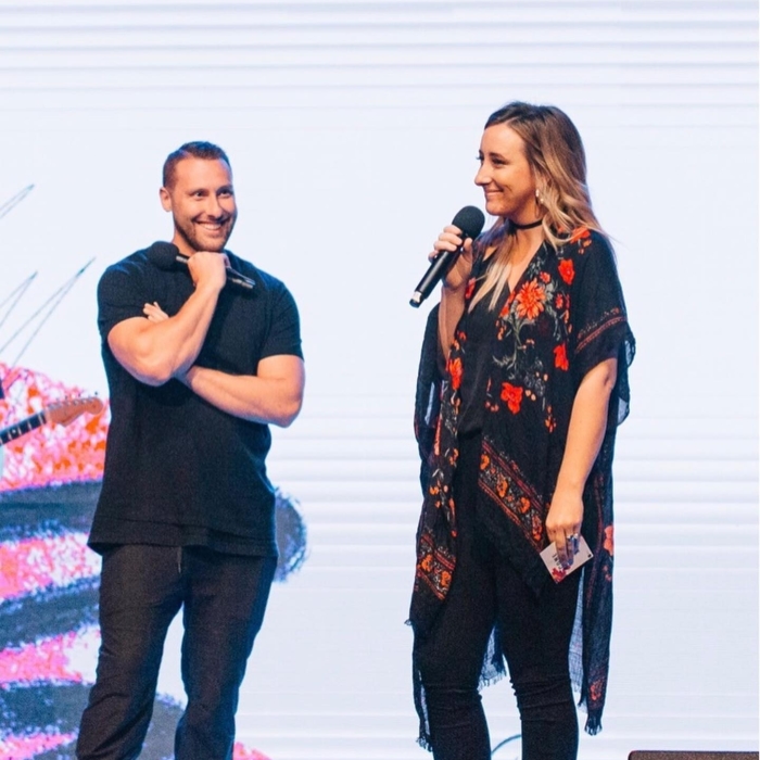 Former Hillsong Dallas Pastor Reed Bogard (L) and his wife, Jess (R).
