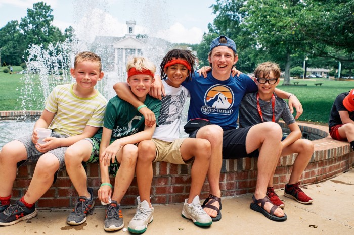 Campers at WinShape Camps for Boys in Cleveland, GA take a break in between activities on their schedule.