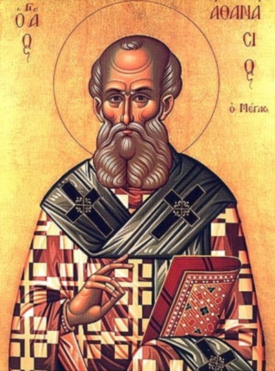 An icon of Saint Athanasius of Alexandria (circa 293-373), a Church leader, theologian, apologist, and Egyptian national leader.