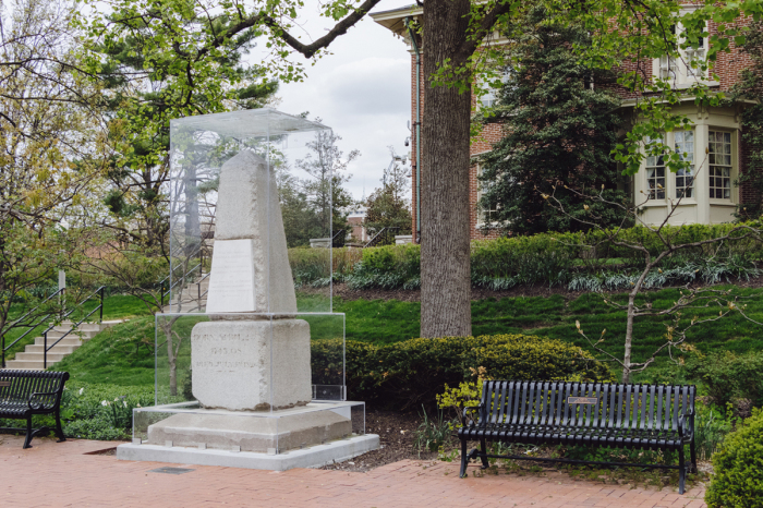 Thomas Jefferson’s obelisk gravestone was translated to the University of Missouri campus in 1883. 