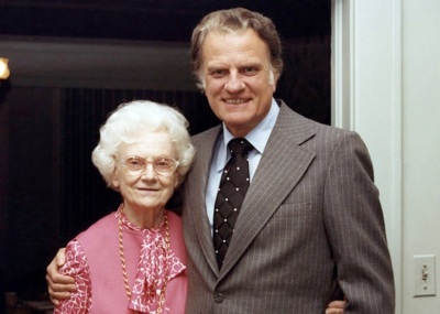 The Reverend Billy Graham with his mother, Morrow Coffey Graham, in an undated photo. 