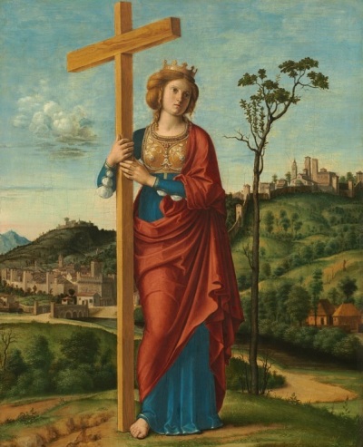 A fifteenth century painting of Saint Helena, mother of the first Christian head of the Roman Empire, Constantine the Great. 