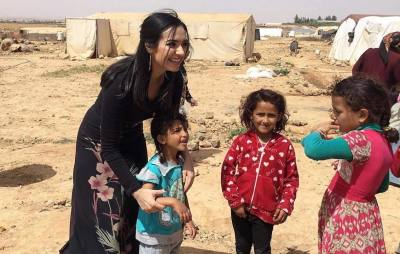 Gia Chacón met with Syrian Refugees at the Jordanian-Syrian Border in April 2018.