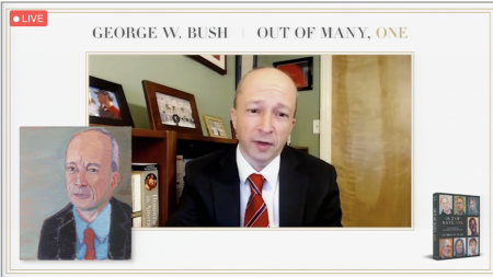 Yuval Levin, director of Social, Cultural, and Constitutional Studies at the American Enterprise Institute, is featured in former President George W. Bush's new book on American immigrants. Levin shared during a panel discussion on the book and immigration on May 6, 2021. 