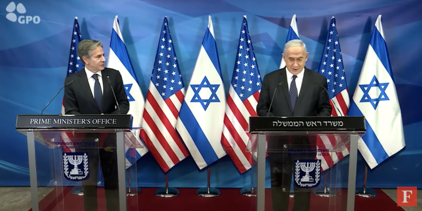 Prime Minister Benjamin Netanyahu meets Secretary of State Antony Blinken in Israel on May 25, 2021.
