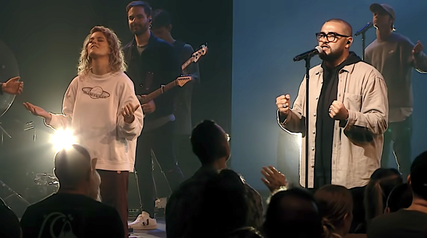 Shot from the official video of "Fresh Wind / What A Beautiful Name (Live)" recorded live with Taya Gaukrodger and David Ware at Hillsong Church in Sydney, Australia, in May 2021.