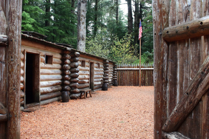 The reconstructed Fort Clatsop at Lewis and Clark National Historical Park. 