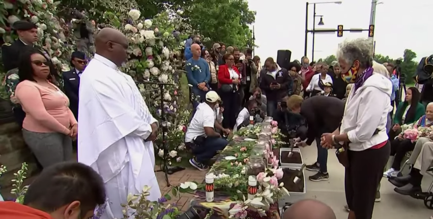 People attend a remembrance ceremony and candlelight vigil in Tulsa, Oklahoma, on May 31, 2021, to commemorate the centennial of the 1921 Tulsa Race Massacre.