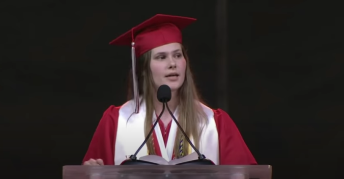 Lake Highlands High School valedictorian Paxton Smith gives a graduation speech condemning abortion restrictions.