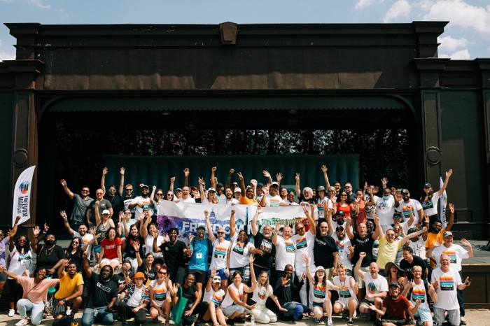 Formerly LGBT-identifying men and women celebrate freedom in Jesus Christ at the Sylvan Theater in Washington, D.C., at the Freedom March on June 5, 2021.