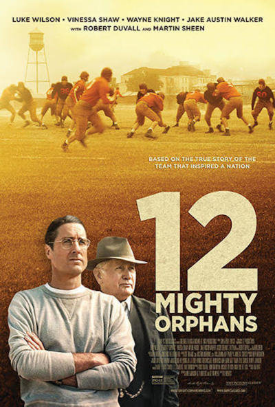 Movie poster for '12 Mighty Orphans' which opens nationwide June 18, 2021