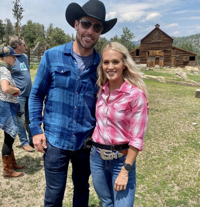 Carrie Underwood and husband, Mike Fisher at Wind River Ranch in Colorado, 2021