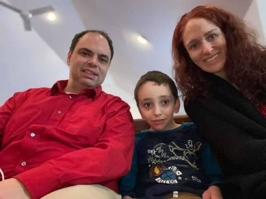 Westbury, New York residents Edward DiToro (left) and Jessica DiToro (right) with their son, Samuel.
