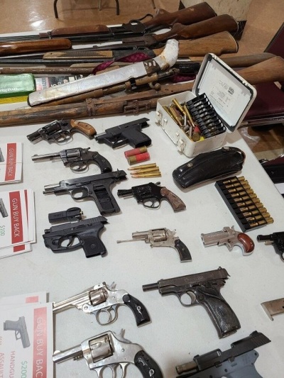 A gun buyback program overseen by St. Sabina Church in Chicago, Illinois in July 2021. 