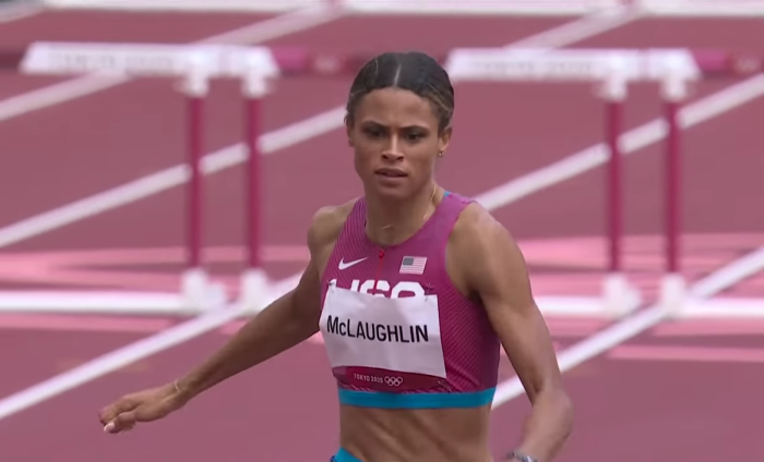 American Sydney McLaughlin beats her world record in the 400-meter hurdles in the Tokyo Olympics in Tokyo, Japan on Aug. 4, 2021. 