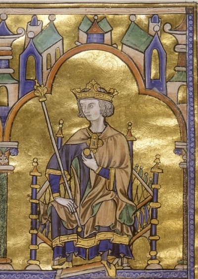 A 13th century painting of Saint Louis IX (1214-1270), a Medieval era king of France known for his charitable work at home and fighting Islamic armies abroad during the Crusades. 