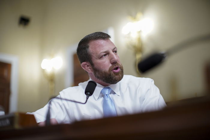 Rep. Markwayne Mullin, R-Okla., speaks during a House Intelligence Committee hearing on April 15, 2021, in Washington, D.C. The hearing follows the release of an unclassified report by the intelligence community detailing that the U.S. and its allies will face 'a diverse array of threats' in the coming year, with aggression by Russia, China and Iran.