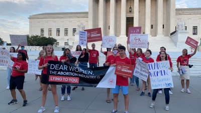 Pro-life activists with Students for Life of America hold a counter-protest outside the U.S. Supreme Court in Washington, D.C., as a pro-abortion group holds a 'Self-Managed Abortion Teach-In,' Sept. 9, 2021.