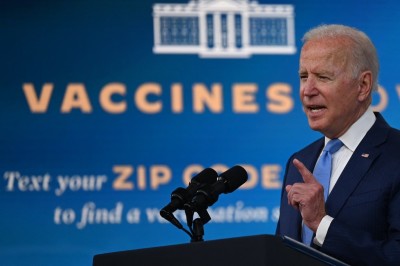 US President Joe Biden delivers remarks on the Covid-19 response and the vaccination program at the White House on August 23, 2021, in Washington,DC. The US Food and Drug Administration on Monday fully approved the Pfizer-BioNTech Covid vaccine, a move that triggered a new wave of vaccine mandates as the Delta variant batters the country. Around 52 percent of the American population is fully vaccinated, but health authorities have hit a wall of vaccine-hesitant people, impeding the national campaign.