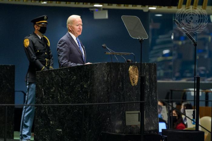 Joseph R. Biden Jr., President of the United States of America, addresses the general debate of the General Assembly’s seventy-sixth session on Sept. 21, 2001. 