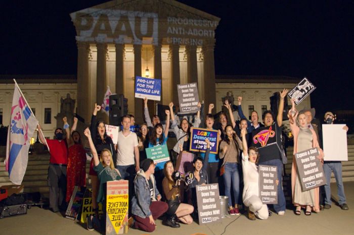 Pro-life activists on both sides of the aisle gather in front of the United States Supreme Court to celebrate the launch of the Progressive Anti-Abortion Uprising, Oct. 1, 2021.