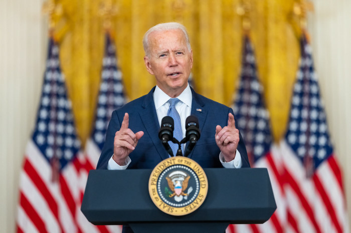 President Joe Biden delivers remarks on prescription drug costs, Thursday, August 12, 2021, in the East Room of the White House. 