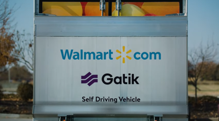 A driverless Walmart box truck.
