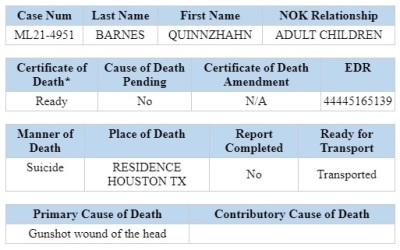 Screenshot: Harris County Institute of Forensic Sciences