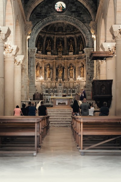 Mass in a Catholic church in the town of Avetrana, Puglia, Italy.